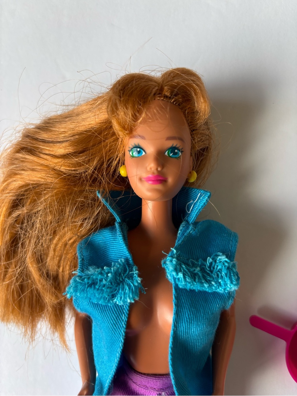 1993 Camp Midge Barbie Doll Purple Pants Blue Vest Shoes Vintage 90s - Picture 2 of 6